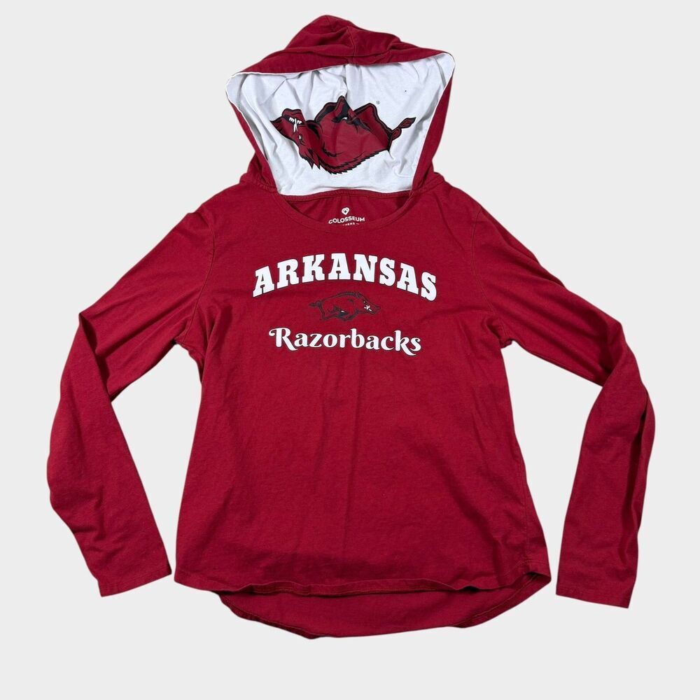Colosseum Arkansas Razorbacks Womens Medium Red Pullover Hoodie Sweatshirt NCAA